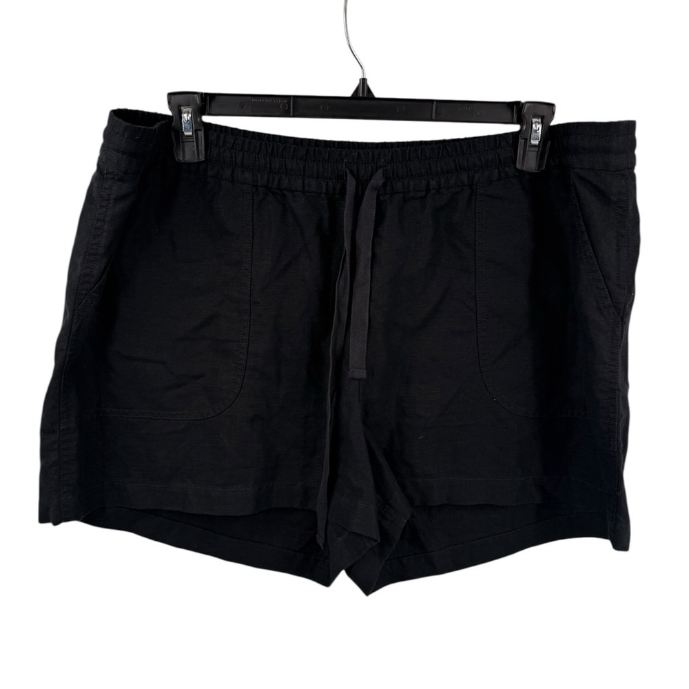 J. Crew Seaside Womens Shorts Linen Blend in Black Size XXL 3.5 Inch Inseam